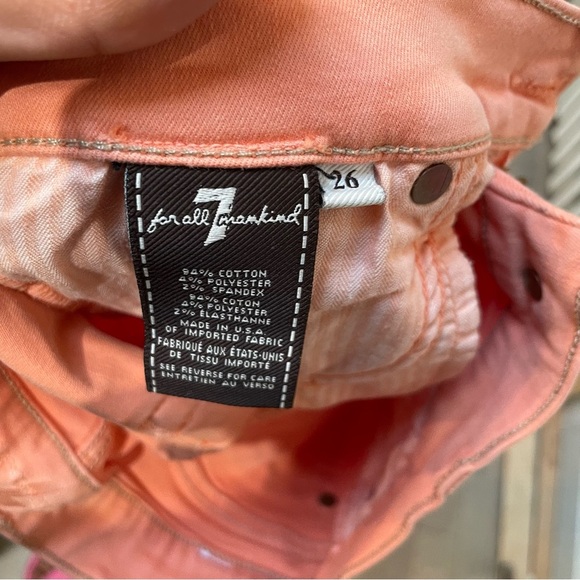 7 For All Mankind Peach Skinny Jeans - Picture 5 of 5